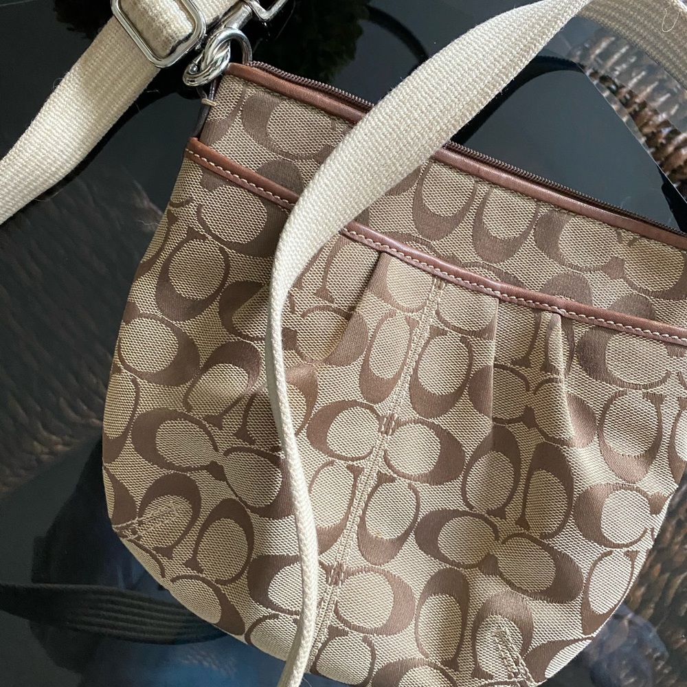 2010s Coach Canvas/Leather Trimmed Crossbody